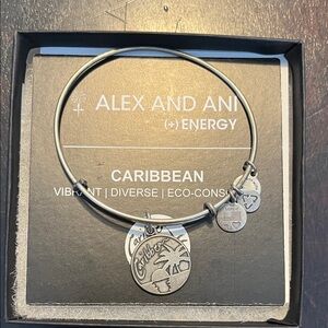 Alex and Ani Silver Caribbean Charm Bracelet